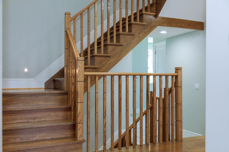 Wood Stairs with Banisters